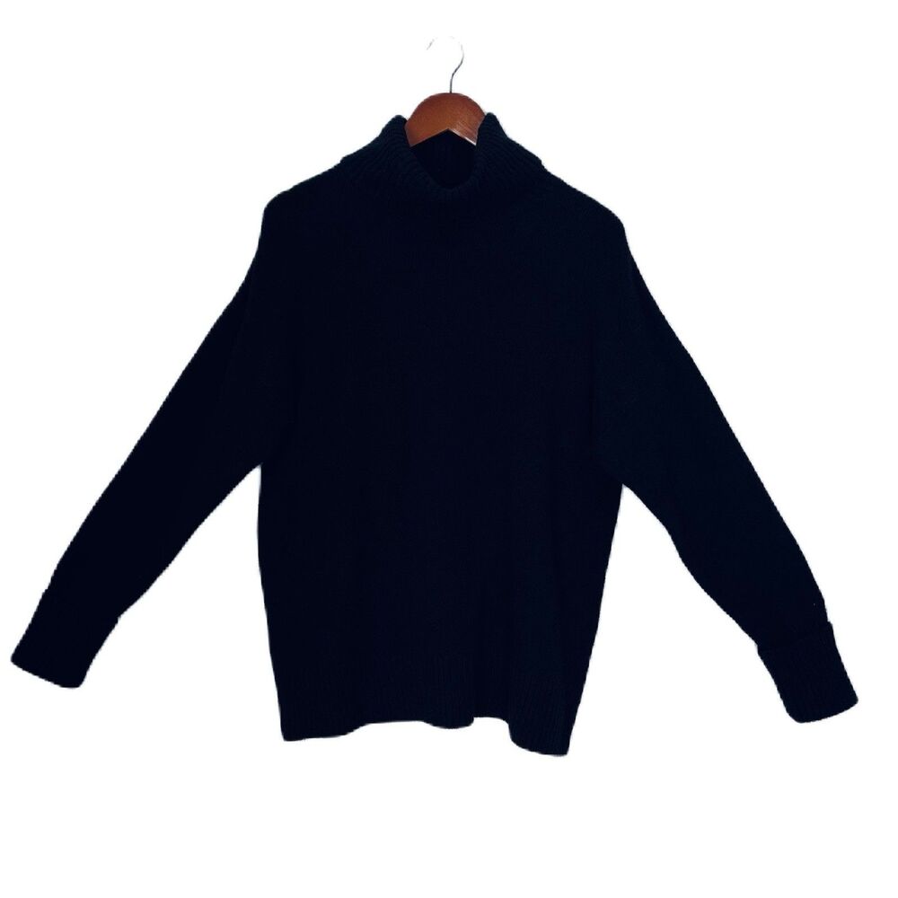 Old Navy Sweater Women M Black Turtle Neck Stretch Knit Soft Preppy Comfy Casual